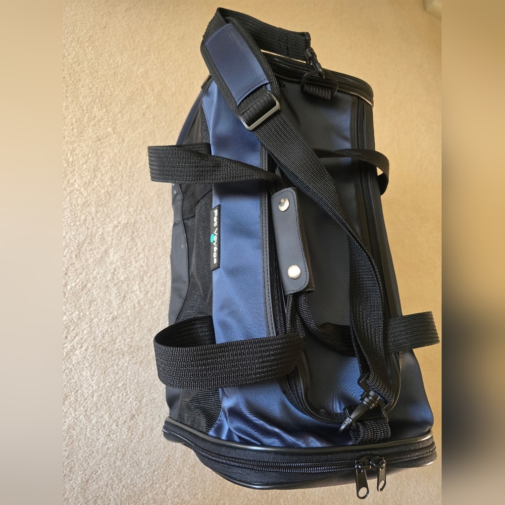 Pet Voyager Navy Blue & Black Pet Carrier Bag